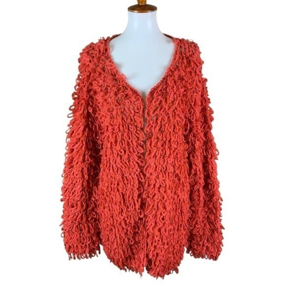 Knitz For Love And Lemons Loopy Knit Open Front Cardigan Sweater Boho Chunky